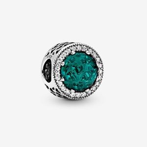 Pandora Sparkling Sea Green charm silver Christmas holiday charms pavé